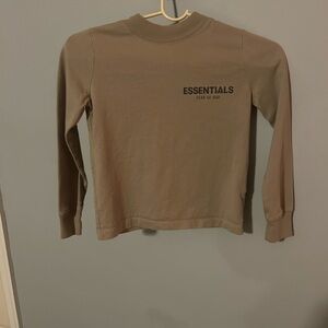 Fear of God Essentials Kids Beige Long Sleeve Tee
